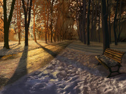 Sunrise on Park Bench